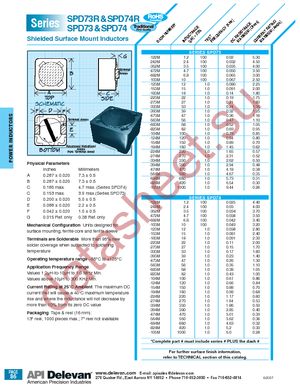 SPD73R-474M datasheet  